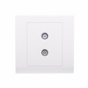 Simplicity Coaxial TV + FM Socket White